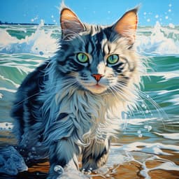 Feline Waves Harmony: Melodic Seascape - Energy Orbiting