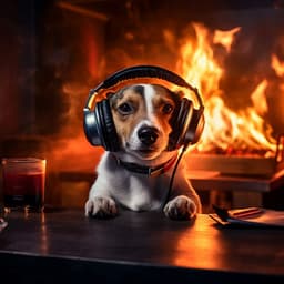 Dog Fireside: Loyal Flame Melody - Sunset Chill Out Music Zone