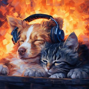 Pets in Firelight: Soothing Melodic Warmth - Fluffy