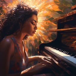 Rayos De Sol Adormilados: El Piano Quita Las Preocupaciones Con Teclas Doradas - Piano de una audiencia