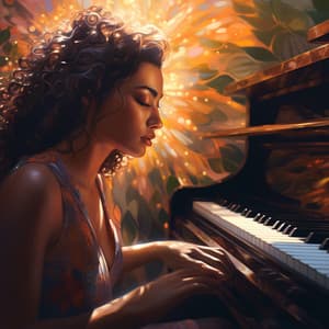 Rayos De Sol Adormilados: El Piano Quita Las Preocupaciones Con Teclas Doradas - Piano de una audiencia