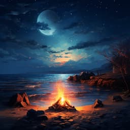 Beachside Campfire: Coastal Ambiance - Moon Oceans