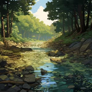 Ecos Relajantes Del Río: Coral Melódico Junto Al Agua - Cena Música Chillout