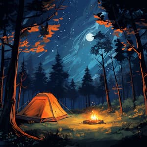 Campfire's Blazing Ambiance at Night - Besina