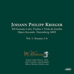 Johann Philipp Krieger XII Suonate à doi, Violino e Viola da Gamba. Opera Seconda. Nuremberg 1693 Vol. 1 Sonatas 1-6 - Johann Philipp Krieger