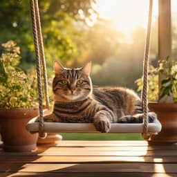 Melodías Para La Siesta Del Gato: Suave Reposo Musical - Horizonte Calmado