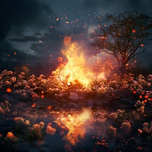 Fire's Embrace for Sleep: Warm Night Sounds - Brainwave Music