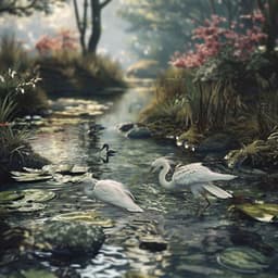 Binaural Creek and Birds Cat Relaxation in Nature - Gentle Outdoors