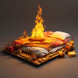 Dreamy Blaze Beats: Harmonic Flames - Calm Dinner Music