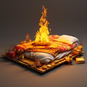 Dreamy Blaze Beats: Harmonic Flames - Calm Dinner Music