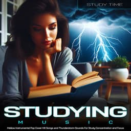 Studying Music: Mellow Instrumental Pop Cover Hit Songs and Thunderstorm Sounds For Deep Sleep - Study Time