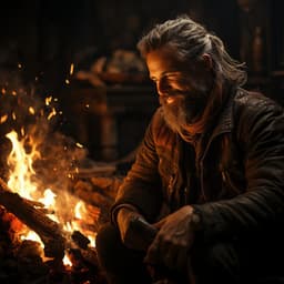 Ritmos Encendidos: Fuego Y Notas Musicales - Arquitecta de música de ondas cerebrales