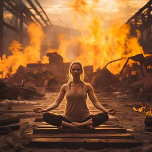 Fire Harmony: Yoga Melodic Poses - Warm Crackle