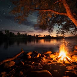 Riverside Flames: Healing by the River - Trickling Water Soundscape