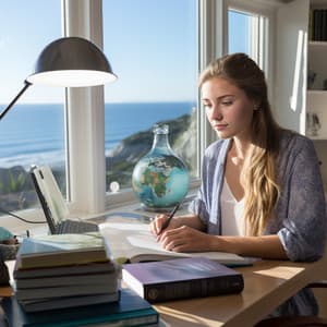 Enfoque Oceánico: Mares Calmantes Para La Productividad Laboral - Paisaje sonoro de la naturaleza