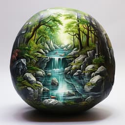 Waterfall Serenity: Melodic Relaxation - Waterfall in the distance