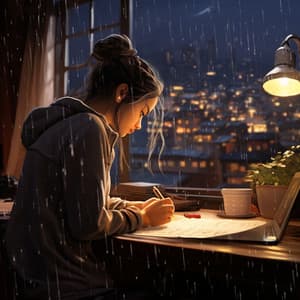 Study Rain Serenity: Raindrop's Scholarly Cadence - Creatress