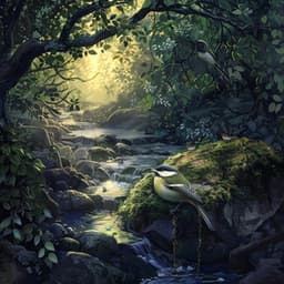 Binaural Birds Sleep Harmony: Creek’s Nocturne - 92 88 Hz - Rain for Deep Sleep