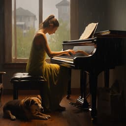 Retiro Tranquilo Para Mascotas Con Piano Lluvioso - Sonidos de lluvia pesada