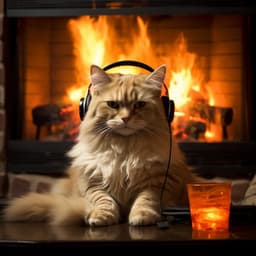 Fireplace Purr: Cats Melodic Vibes - Crafting Audio