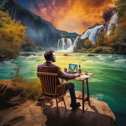 Streamside Office Serenity: Water's Workday Symphony - Soothing Nature Sound