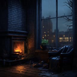 Embers of Desire: Romantic Rainy Evening Ambience - Fireplace FX Studio