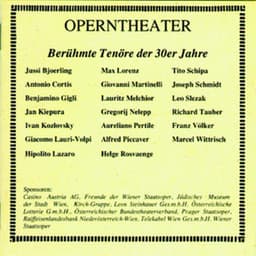 Operntheater - Berühmte Tenöre der 30er Jahre - Jussi Björling