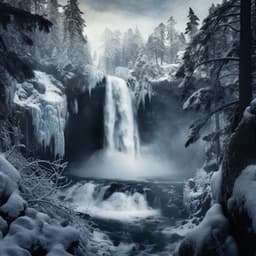 Chilled Whispers: Binaural Cascade in Winter - Waterfall White Noise