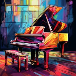 Luz De Lámpara De Loto: Piano Pinta Floración Interior En Teclas Resplandecientes - Lista de reproducción de piano jazz de cafetería