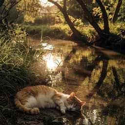 Calma Del Gato Del Arroyo: Sonidos Relajantes Del Agua - Musicoterapia de jazz para gatos
