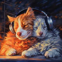Comforting Glow: Pets Fire Calm - Fluffy