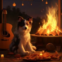 Melodic Paws: Music Fire Bonfire for Pets - Nature Radiance