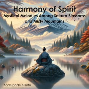 Harmony of Spirit: Mystical Melodies Among Sakura Blossoms and Misty Mountains - Ancient Asian Oasis