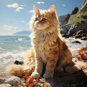 Melodías Felinas: Armonía De La Brisa Del Mar - Tonos isocrónicos Arrastre de ondas cerebrales