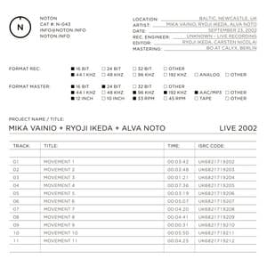 Live 2002 - Mika Vainio