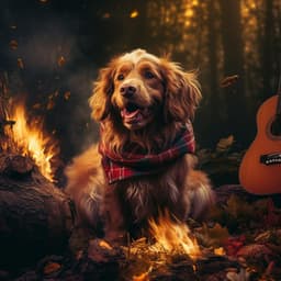Dog's Fiery Interlude: Music in the Campfire - Sunrise Flames Fire Sounds