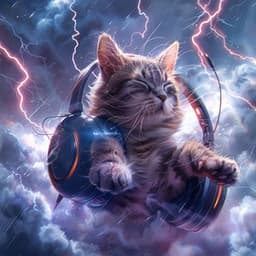 Binaural Purr: Thunder for Cats Melodic Echo - Sleepy Cat