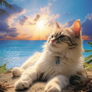 Zen Seashore with Cats: Ballad of Purr-fect Moments - Nature Hive