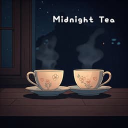 Midnight Tea: Steaming Cups, Quiet Sips, Soft Lofi, Calm Moments, Reflective Night - LofiCentral