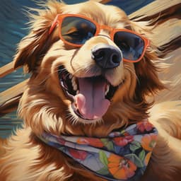 Dog's Delight: Dancing to Waterfall Music Beats - Calm Shores