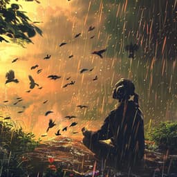 Focus with Binaural Birds: Rain and Nature Study - 92 88 Hz - Focus Frequency