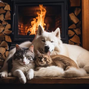 Pet's Restful Firelight: Nighttime Serenity - Weather and Nature Recordings