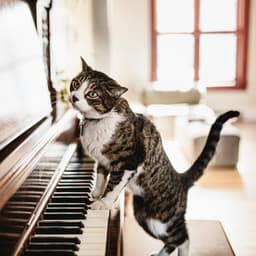 Cats and Piano: Feline Harmony with Rain Melodies - Harmony River