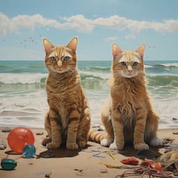 Serenidad Armónica Felina: Melodías De Olas Del Océano - Ruido de la naturaleza