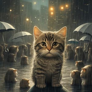 Retiro Felino Melódico: Serenidad De Gotas De Lluvia - Celeridad