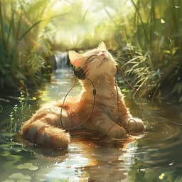 Cats by the Stream: Calming Water Sounds - Kitten Music