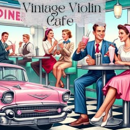Vintage Violin Charm Cafe - Cooking Jazz Music Academy