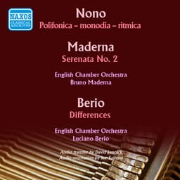 Nono, Maderna & Berio: Works for Chamber Orchestra - Bruno Maderna
