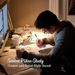 Serene Piano Study: Crickets and Forest Night Sounds - Mozartian Pianist