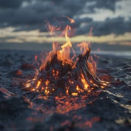 Ambient Warmth: Chilled Nights with Fire Essence - Healing Atmospheres